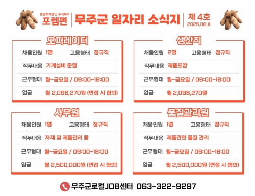 무주군 일자리 소식지_제 4호